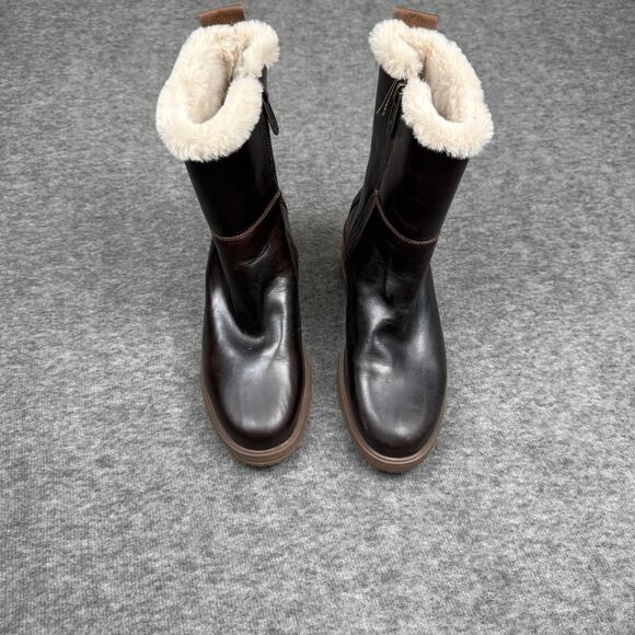 Timberland Dalston Vibe Warmlined Boots Women's 6 Faux Fur Block Heel Side Zip - Picture 1 of 12
